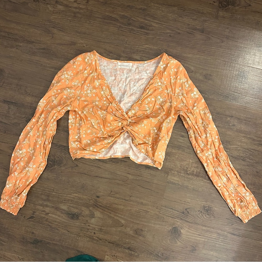 Urban Outfitters Orange Floral Blouse